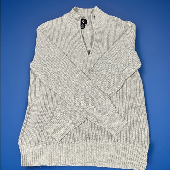 Calvin Klein Other - Calvin Klein Men's Light Gray Zip-Up Sweater
